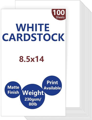 Cimlaga 50 Pack White Cardstock 8.5 x 11, 65lb/180gsm Card Stock, Cardstock Printer Paper for Cards Making, Office Printing, Certificate in Saudi Arabia