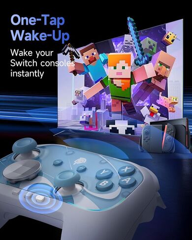 وحدة تحكم easysmx S10 للمفتاح 2/ switch/ pc-one wake-Up ، tmr anti-drift joystick ، ​​buttons mechanical ، 6 Axis Gyro ، وحدة تحكم مفتاح Bluetooth مع RGB و swappable d-pad in Kuwait
