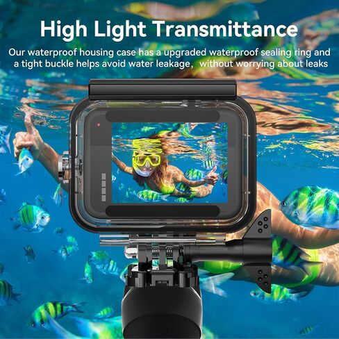حالة مقاومة للماء الواقية من Bo & DQQ متوافقة مع Go Pro Hero 13 12 11 10 9 Black ، 60m/196ft in Kuwait