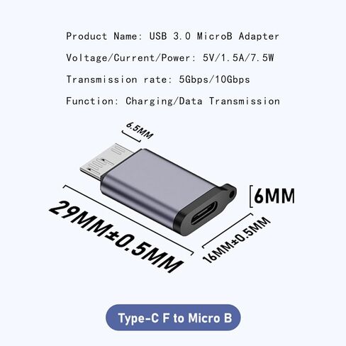10 جيجابت في الثانية Micro B ذكر إلى USB-A adaptr adaptr ، USB 3.0 Micro B ، نقل البيانات لأعلى كابل محرك الأقراص الثابت in Kuwait