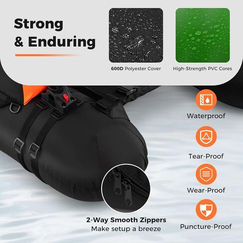 Goplus Inflatable Float Tube, Fishing Belly Boat with Fish Ruler, Pump, Storage Bag, Adjustable Straps, Fishing Float Tube for Angling, 350LBS Load Capacity in Kuwait