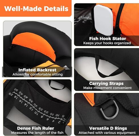 Goplus Inflatable Float Tube, Fishing Belly Boat with Fish Ruler, Pump, Storage Bag, Adjustable Straps, Fishing Float Tube for Angling, 350LBS Load Capacity in Kuwait