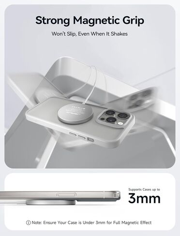 JSAUX Charger for iPhone 17 Magsafe Wireless Charging, Compatible with iPhone 17 Air Pro Max/16/15/14/13/12 Series, Magnetic Mag Safe Charging Pad, Aluminum Alloy, USB & USB C Dual Ports - Blue in Kuwait