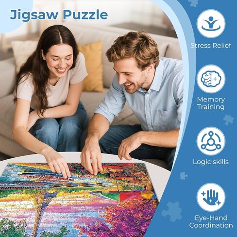 Puzzles for Adults 500 Pieces,Hawaiian Sunset Beach Puzzle for Adults,500 Pieces Tropical Ocean Sunrise Puzzles,Beach Chair Jigsaw Puzzle,Perfect for Game Night Giving Puzzle,20.5x15 in in Kuwait