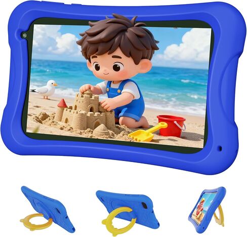Digiland 7 Inch Kids Tablet ، Android 13 Tablet Tablet with Quad Core ، RAM 4GB+32GB ROM ، 3000MAH ، 2MP+5MP CAMERSS ، أدوات التحكم الوالدية ، مكبرات صوت مزدوجة ، WIFI ، BT 5 مع حالة مقاومة للطفل - Blue in Kuwait