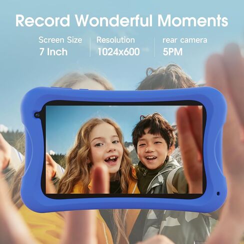 Digiland 7 Inch Kids Tablet ، Android 13 Tablet Tablet with Quad Core ، RAM 4GB+32GB ROM ، 3000MAH ، 2MP+5MP CAMERSS ، أدوات التحكم الوالدية ، مكبرات صوت مزدوجة ، WIFI ، BT 5 مع حالة مقاومة للطفل - Blue in Kuwait