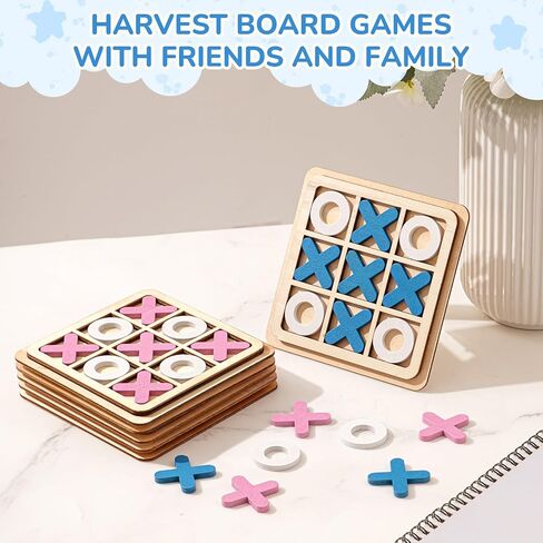 MeOoeck 6 قطع من Wooden Tic Tac Toe Game Mini Board Game Xo Chess Board Toys Family Toys Party Party Favors ، Goody Bag Stuffers (Classic Color) in Saudi Arabia