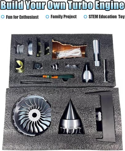 TR900 Turbofan Model Kit ، محرك الطائرات القابل للتعديل مع ضوء LED ، علوم ميكانيكية Aero Engine Enugal Decor in Kuwait