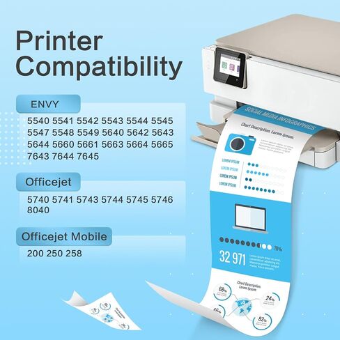 حزمة التحرير والسرطان حبر حبر 62XL متوافقة مع HP Ink 62 62XL حبر خراطيش تعمل مع ENVY 7640 5540 7645 5660 OfficeJet Mobile 200 250 OfficeJet 5740 8040 5745 7644 (Black and Color) 2 Pack in Kuwait