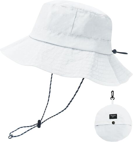 Bucket Hats for Men Woman Summer Outdoor Cotton Sun Hat Travel Fishing Beach Packable Hat White in Saudi Arabia
