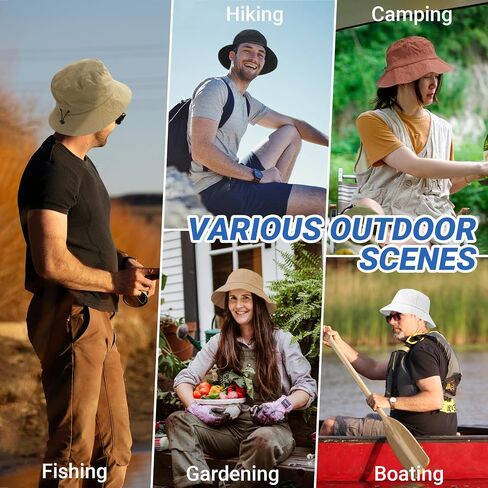 Bucket Hats for Men Woman Summer Outdoor Cotton Sun Hat Travel Fishing Beach Packable Hat White in Saudi Arabia