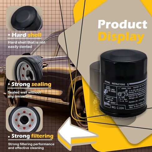 M1-110A Extended Performance Oil Filter Compatible with Nissan Honda Mazda Infiniti Kia Acura Replaces M1-110 (1 pcs) in Kuwait