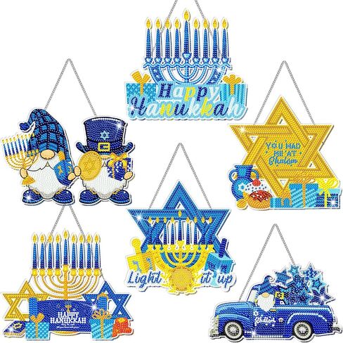Zonon 6 PCS Winter Diamond Painting Sign Set 5D Snowman Diamond Art مجموعة للبالغين DIY GNOM in Saudi Arabia