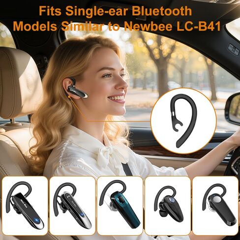 6 Pack Replacement Ear Hook Universal Small Clamp Loop Clip for Other Bluetooth Headset(Black) in Saudi Arabia