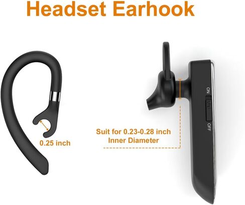 6 Pack Replacement Ear Hook Universal Small Clamp Loop Clip for Other Bluetooth Headset(Black) in Saudi Arabia