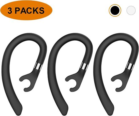 6 Pack Replacement Ear Hook Universal Small Clamp Loop Clip for Other Bluetooth Headset(Black) in Saudi Arabia