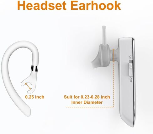 6 حزمة استبدال الخطاف الشامل حلقة المشبك الصغيرة لسماعات الرأس بلوتوث أخرى (أسود) in Kuwait