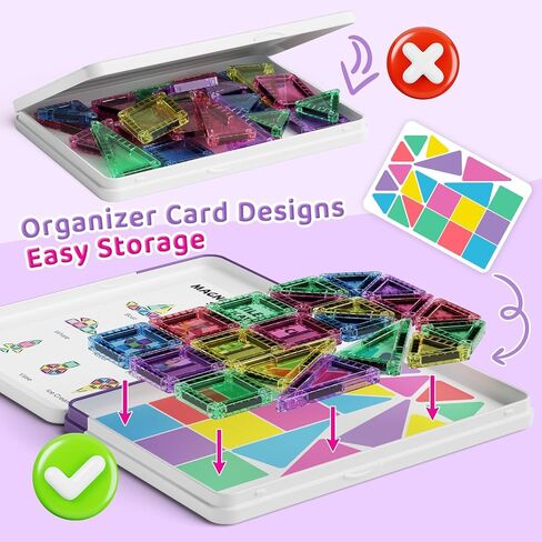 Mini Magnetic Tiles - 26PCS Travel Magnetic Building Set with Storage Iron Box，STEM Educational Toys for Kids Ages 3+ ，Portable Construction Toys for Toddlers, Boys & Girls in Kuwait