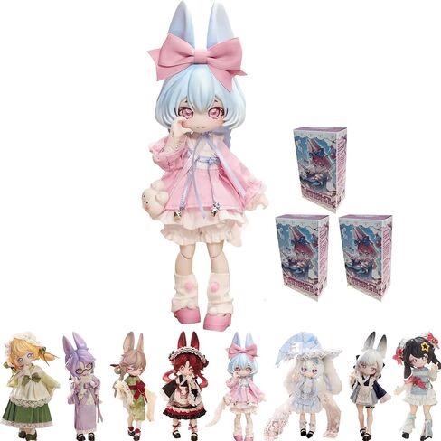 1/12 BJD Dolls Blind Box,Kawaii BJD Dolls Indible Doll Series Ball Jointed Cute Girls BJD Blind Box Collectable Action Figure Posable Dress Up Doll for Girls Gift Toys in Saudi Arabia