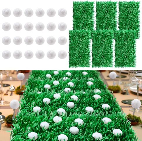 TaoBary 30 Pcs Soccer Party Decorations for Table Soccer Centerpieces Kit Includes 24 Mini Ball and 6 Paper Grass Decorations for Masters Birthday Party Desk Baby Shower Supplies in Saudi Arabia