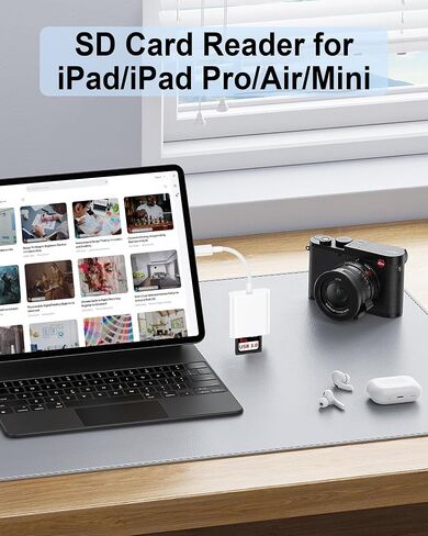 قارئ بطاقة SD 2-in-1 لـ iPhone 17/17Pro/17Pro Max/Air/16 ، قارئ بطاقة ذاكرة الفتحة المزدوجة USB C لـ Samsung Galaxy A17/Z Fold7/S25 ، Canon ، Sony Camera SDXC SDHC ، SD ، MMC ، RS-MMC ، Micro SDX ، Micro SDXC in Saudi Arabia