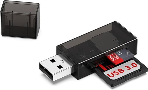 Sd Card Reader 2-in-1 for iPhone 17/17pro/17pro max/air/16, USB C Dual Slot Memory Card Reader for Samsung Galaxy A17/ Z Fold7/S25, Canon, Sony Camera SDXC SDHC, SD, MMC, RS-MMC, Micro SDXC, Micro SD in Kuwait