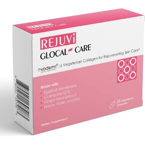 Glocalcare rejuvi تجديد شباب الجلد - تخليق الكولاجين ، مكافآت الكربات مع Ovoderm ، مستخلص بذور العنب ، أنزيم Q10 ، حمض الفوليك in Kuwait