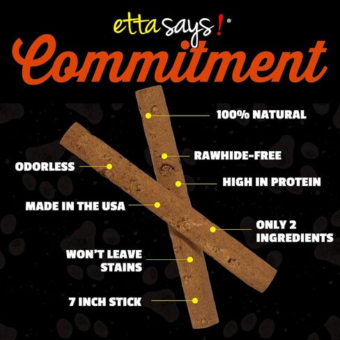 etta says! 7" Select Crunchy Dog Chews - Rawhide-Free Dog Treats - Made in The USA - Odor-Free, All-Natural Ingredients - for Moderate Chewers - Variety - 12 Pack in Kuwait