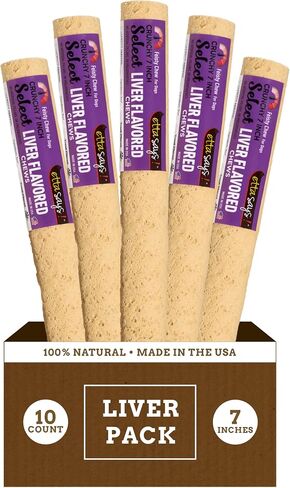 etta says! 7" Select Crunchy Dog Chews - Rawhide-Free Dog Treats - Made in The USA - Odor-Free, All-Natural Ingredients - for Moderate Chewers - Variety - 12 Pack in Kuwait