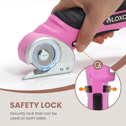 VLOXO Electric Scissors, Cordless Cardboard Cutter Power Box Cutter with Safety Lock, Multi-Cutting Tools for Cardboard, Rechargeable Mini Scissors for Plastic Leather Canvas with Storage Box Orange in Kuwait