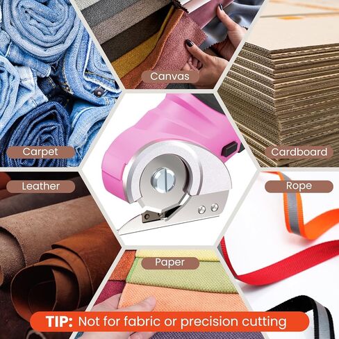 VLOXO Electric Scissors, Cordless Cardboard Cutter Power Box Cutter with Safety Lock, Multi-Cutting Tools for Cardboard, Rechargeable Mini Scissors for Plastic Leather Canvas with Storage Box Orange in Kuwait