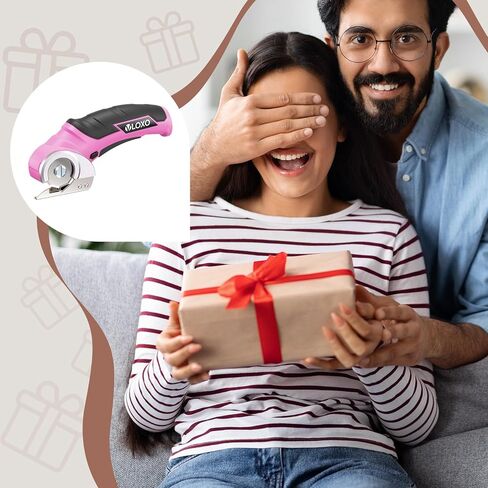 VLOXO Electric Scissors, Cordless Cardboard Cutter Power Box Cutter with Safety Lock, Multi-Cutting Tools for Cardboard, Rechargeable Mini Scissors for Plastic Leather Canvas with Storage Box Orange in Kuwait