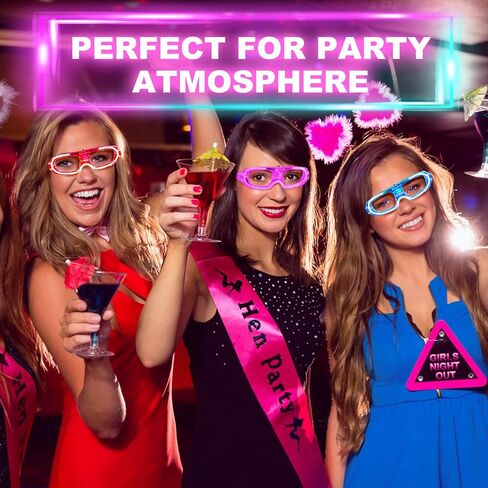 25 PCS LED Glasses Party Favors Light Up Glasses, 5 Neon Colors Flashing Sunglasses, Toy Sticks Glow in The Dark Party Supplies, Accessories for Kids Adult Fit All Size, Birthday Wedding Christmas in Saudi Arabia