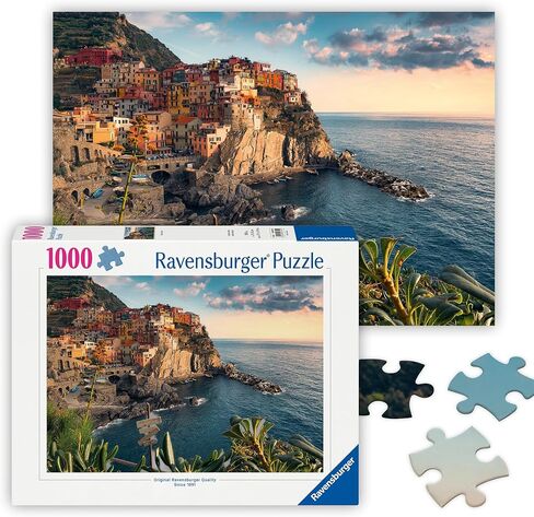 Ravensburger - Cinque Terre - 1000 قطعة بانورامزو - يضم المدينة الساحلية المذهلة في إيطاليا - صورة جميلة ونابضة بالحياة - جودة متميزة - ألغاز للبالغين in Saudi Arabia