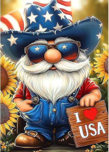 MEIYUDA Independence Day Eagle Diamond Painting Kits, DIY 4th of July Round Diamond Art Kits for Adults, American Flag Full Drill Diamonds Painting Gem Art for Home Wall Decor 12x12in in Saudi Arabia