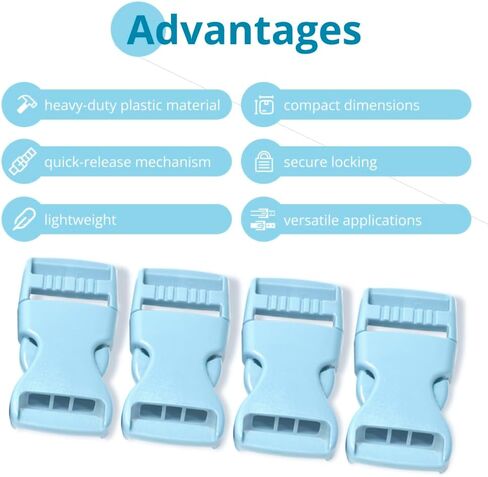 4 Pcs Light Pink Side Release Plastic Buckles 3/4 Inch (20mm) - Quick Clips for Backpack Strap Replacement Repair, Webbing Straps, Dog Collar Buckle, Wide Paracord, Survival Tactical Bracelet in Saudi Arabia
