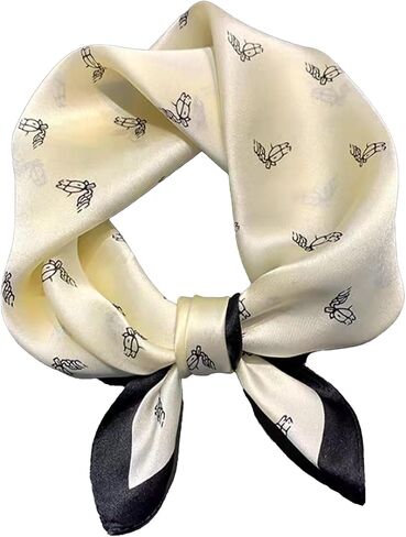 100% Silk Scarf for Woman Small Square 21"x21" Fashion Neck Scarf Bandanas Breathable Smooth Hairband Hijab Giftbox in Saudi Arabia