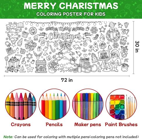 MeetColor Under the Sea Poster Lughs Coloring For Kids ، Wiant Ocean Animals Paper table -extive with 24 color marker set ، ورق لفة تلوين كبير للهدايا في فصول الحفلات ، 72 "× 30" in Saudi Arabia
