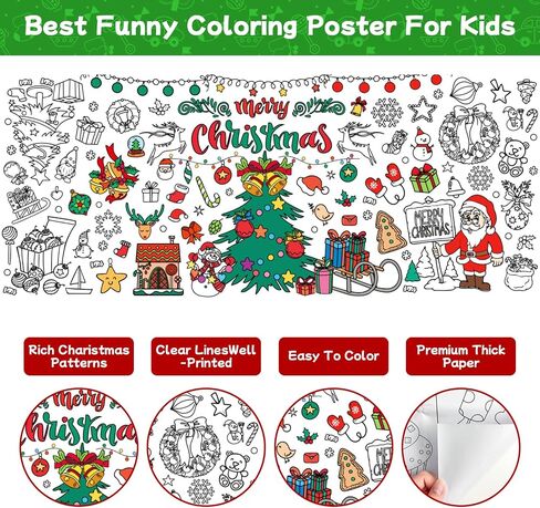 MeetColor Under the Sea Poster Lughs Coloring For Kids ، Wiant Ocean Animals Paper table -extive with 24 color marker set ، ورق لفة تلوين كبير للهدايا في فصول الحفلات ، 72 "× 30" in Saudi Arabia