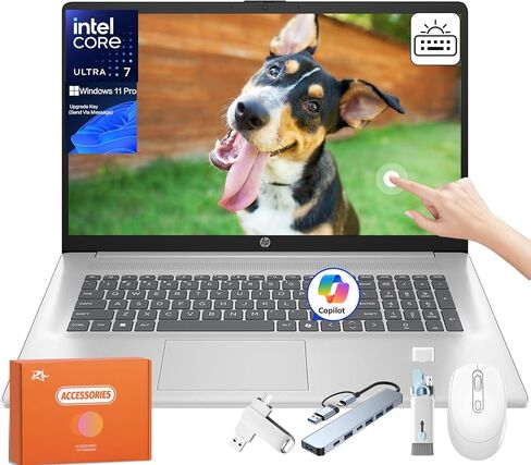 HP 17 Touch Scency Captop for Business ، Intel Ultra 7 255U ، Intel AI Boost (12 NPU TOPS) ، 64 GB DDR5 ، 4 TB SSD ، 17.3 HD+ TOUCH in Kuwait