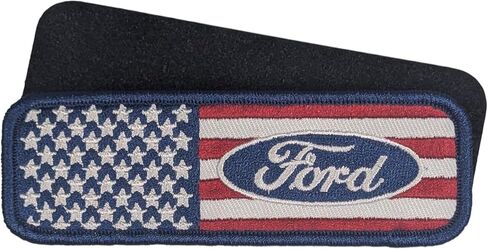 Ford Stars and Stripes Logo Patch 4.5 بوصة × 1.5 بوصة | رقعة ختم الحرارة للملابس ، سترة جان ، حقيبة ظهر سوداء ، قبعة ، سترات ، وأكثر من ذلك in Kuwait