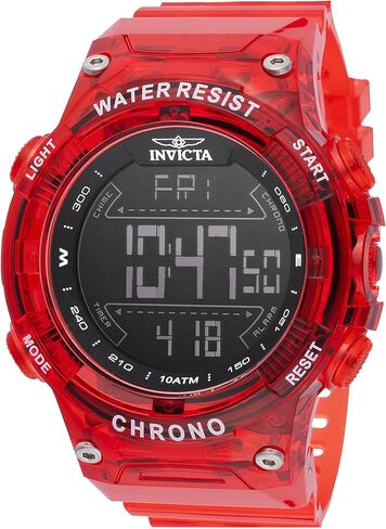 Invicta Racing Men 52mm بلاستيك أبيض أسود الاتصال الرقمي الرقمي in Saudi Arabia
