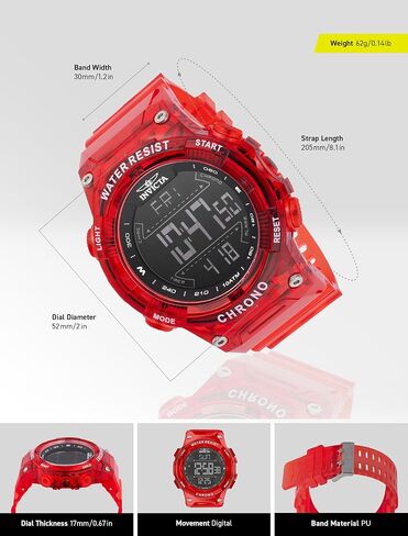 Invicta Racing Men 52mm بلاستيك أبيض أسود الاتصال الرقمي الرقمي in Saudi Arabia