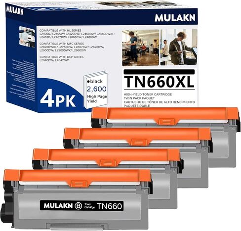 TN830XL TN830 for Brother TN830 TN-830XL Toner Cartridge for use with HL-L2460DW MFC-L2820DW DCP-L2640DW HL-L2480DW HL-L2400D HL-L2405W Printers (2-Pack, Black) in Saudi Arabia