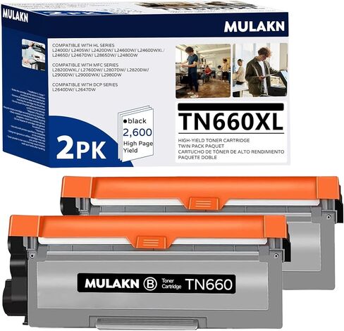 TN830XL TN830 for Brother TN830 TN-830XL Toner Cartridge for use with HL-L2460DW MFC-L2820DW DCP-L2640DW HL-L2480DW HL-L2400D HL-L2405W Printers (2-Pack, Black) in Saudi Arabia