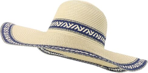 Trendy Apparel Shop UPF 50+ Colorful Mix Paper Poly Braid Wide Brim Sun Hat in Kuwait