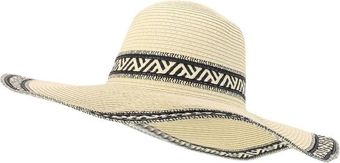 Trendy Apparel Shop UPF 50+ Colorful Mix Paper Poly Braid Wide Brim Sun Hat in Kuwait