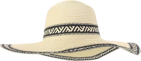 Trendy Apparel Shop UPF 50+ Colorful Mix Paper Poly Braid Wide Brim Sun Hat in Kuwait