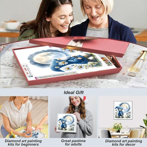 Sjutouci Gnome Diamond Painting Kits للبالغين ، ومجموعات فن الماس للمبتدئين ، DIY 5D Full Drill Gem Craft Art for Home Decoration Gift 12x12 Inch ، مرحبًا بك. in Kuwait