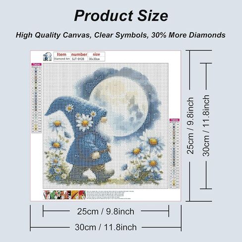 Sjutouci Gnome Diamond Painting Kits للبالغين ، ومجموعات فن الماس للمبتدئين ، DIY 5D Full Drill Gem Craft Art for Home Decoration Gift 12x12 Inch ، مرحبًا بك. in Kuwait